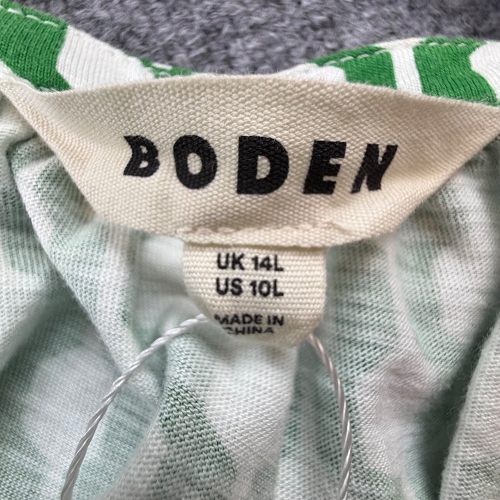 Boden NWOT Green Geometric Tiered Midi Dress US 10L Pockets Vacation - Picture 8 of 10